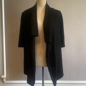 St. John Black Open-Front knit jacket